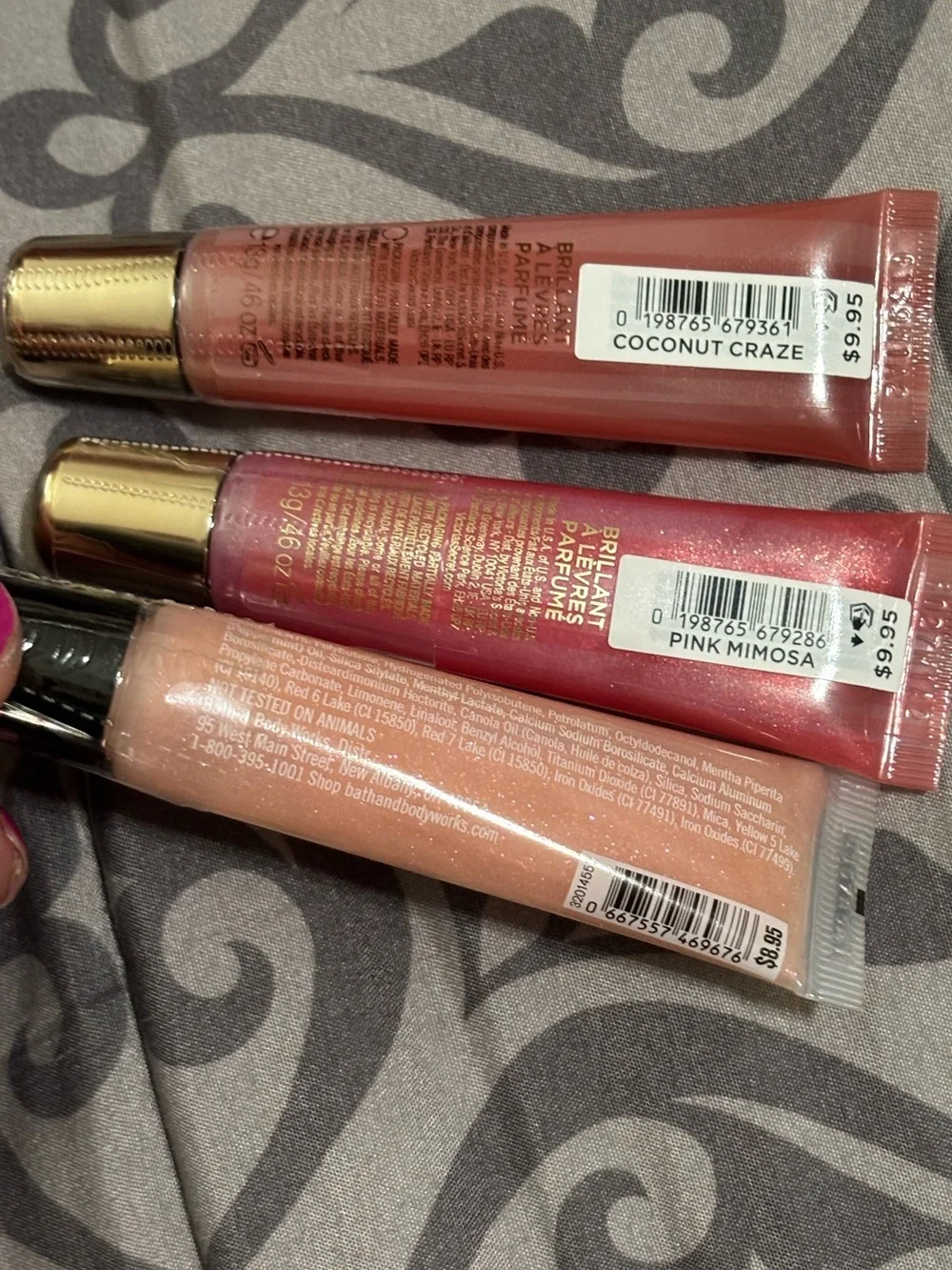 Victoria's Secret (2) BB Works (1) Trio Lip Glosses - Pink, Rose & Peachy Nude